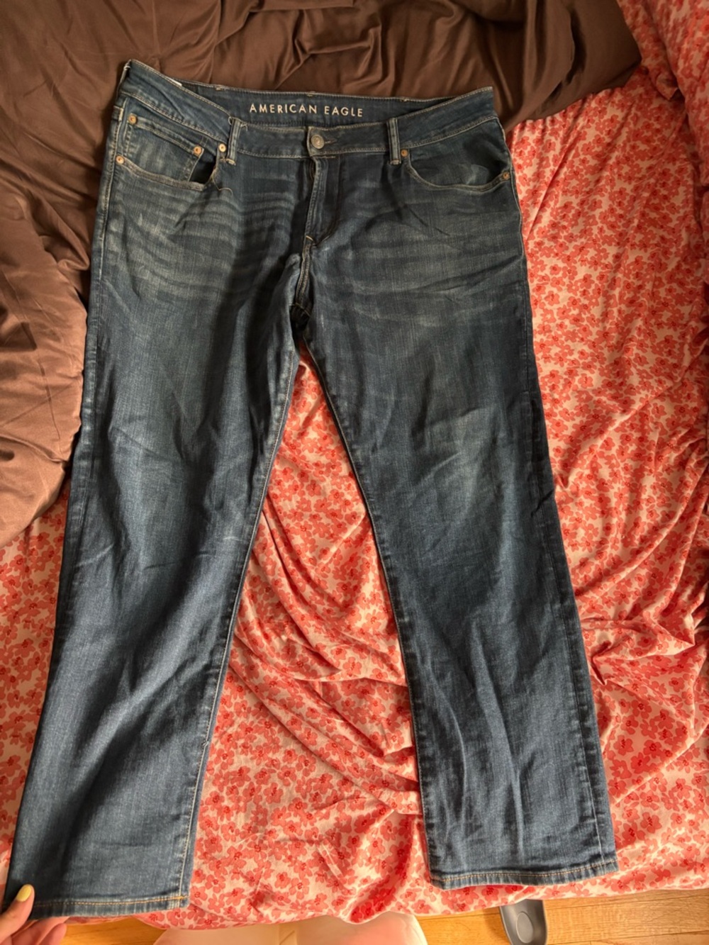 American Eagle Outfitters Men’s Dark Blue Straight Leg Jeans